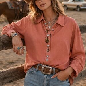 Vintage Roughrider Western Embroidered Blouse